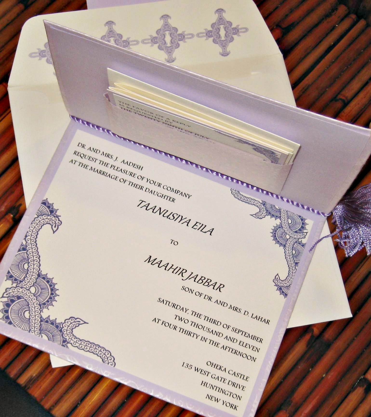 purple wedding invite