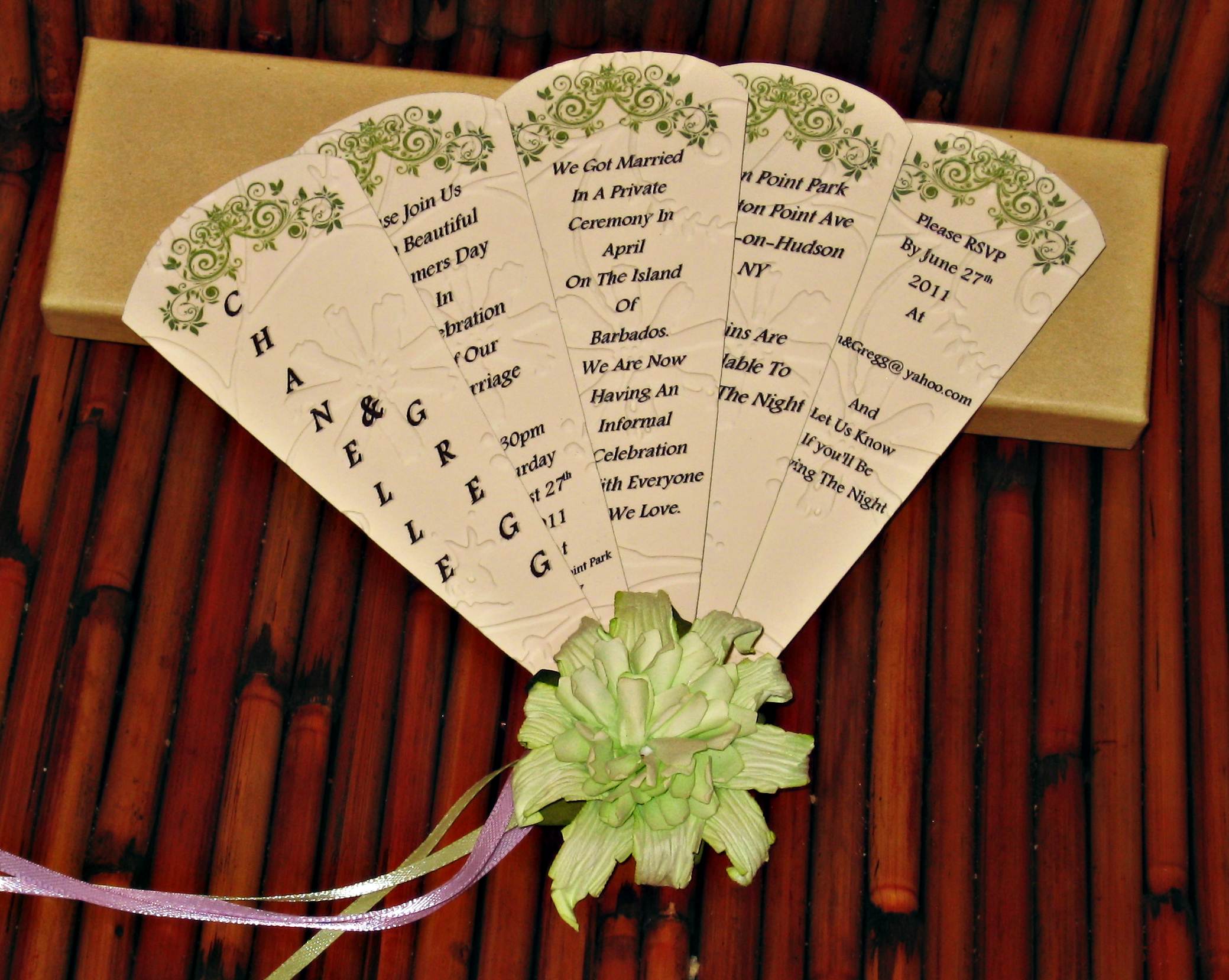 wedding fan invitation